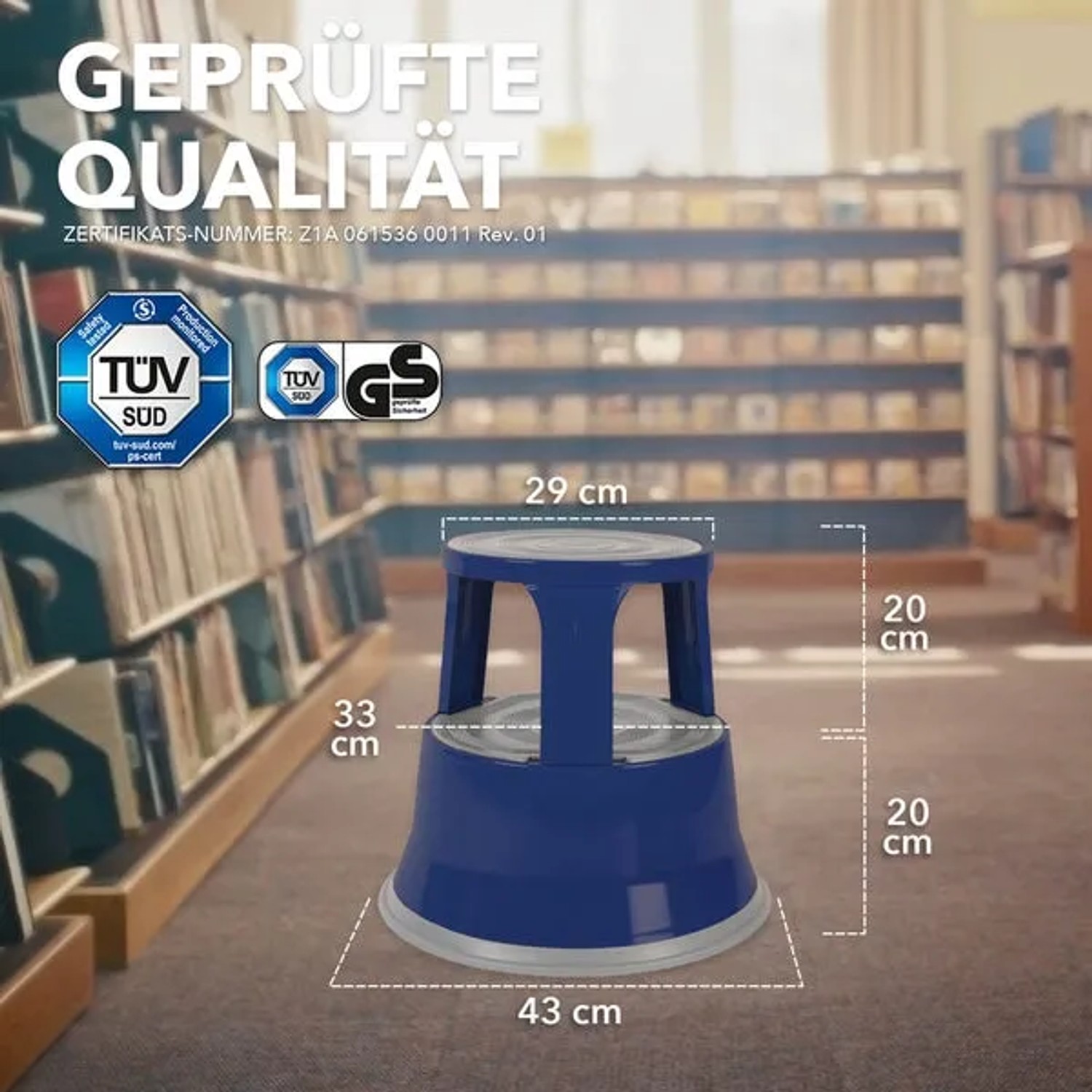 KARAT Elefantenfu Rollhocker Stahl 150 kg TV-geprft Blau fr Bro kaufen  bei OBI
