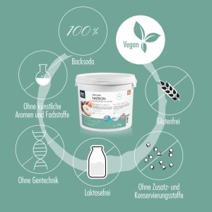 Höfer Chemie Natron Backsoda, 4 x 1kg Eimer. Vegan, gluten- und laktosefrei, ohne künstliche Zusätze.