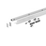 Levidor Glasschiebetür Komplettset, 77,5x205 cm, satiniert, Aluminium, mit Griffmuschel und SoftClose.