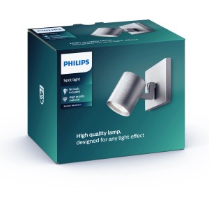 Philips Runner Spot, 1-flammig, Aluminium. Schwenkbarer Spot für flexible Beleuchtung.