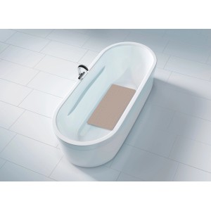 Wenko Wanneneinlage Mirasol, 69x39 cm, taupe, in Badewanne mit Wasser. Rutschfeste Badewannenmatte für mehr Sicherheit.