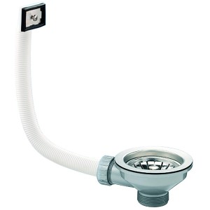 Pyramis Siebkorbventil 92mm für Spüle mit manuellem Verschluss und Überlauf.