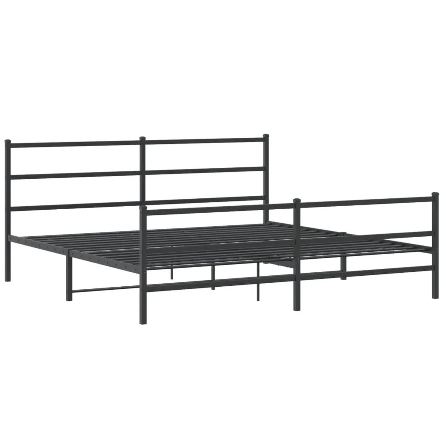 vidaXL Bettgestell mit Kopf- und Fußteil Metall Schwarz 180x200 cm 355387