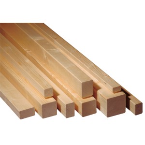 Gehobeltes Rahmenholz Fichte/Tanne, 44x44x3000 mm, für Innenausbau & Renovierung.