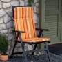 Beo Sitzauflage Hochlehner Edremit im 6er-Set, gelb gestreift, für Gartenstühle.