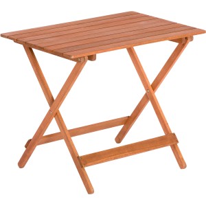 Rechteckiger, brauner Merxx Klapptisch (90x60 cm) aus Holz für den Garten oder Balkon.