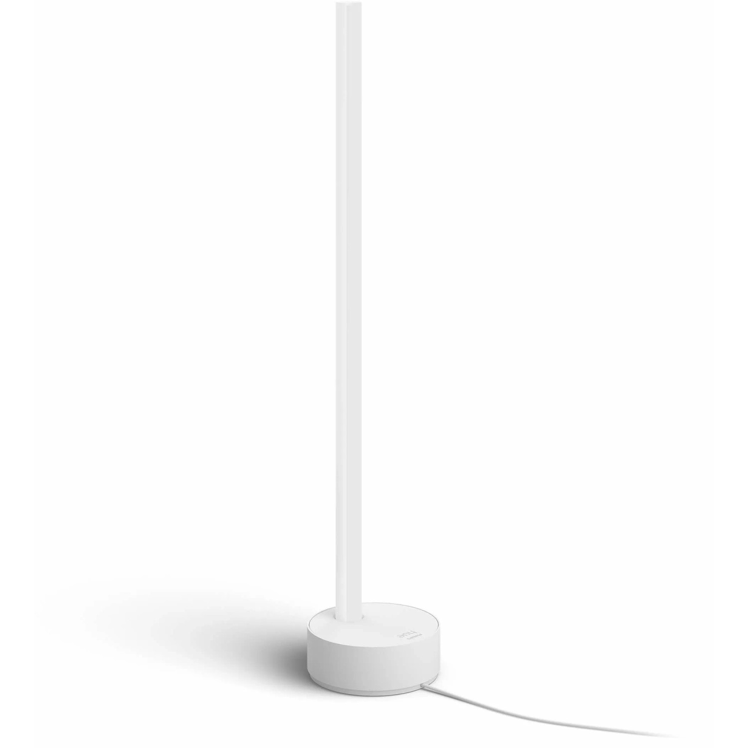 Weiße Philips Hue Gradient Signe Tischleuchte für stimmungsvolle Beleuchtung.