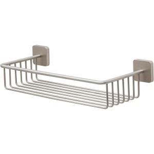 Tiger Duschablage Onu aus gebürstetem Edelstahl zur Wandmontage im Badezimmer.