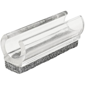 Wagner Klemmschalengleiter EH 0690, transparent, für Rohre Ø 1,2 cm, mit Filzgleiter.