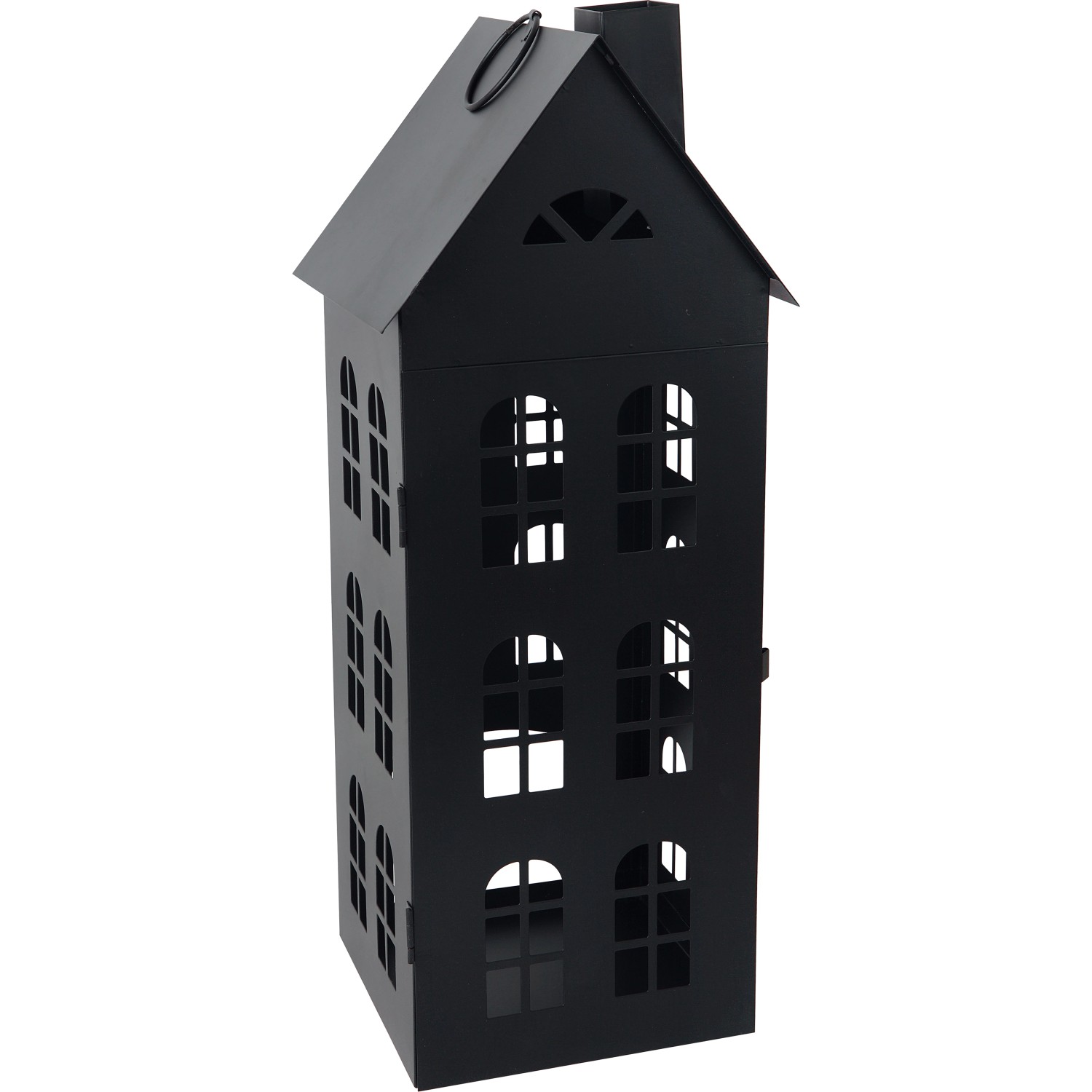 Metall-Laterne Haus Schwarz 18,5 cm x 18 cm x 46 cm günstig online kaufen