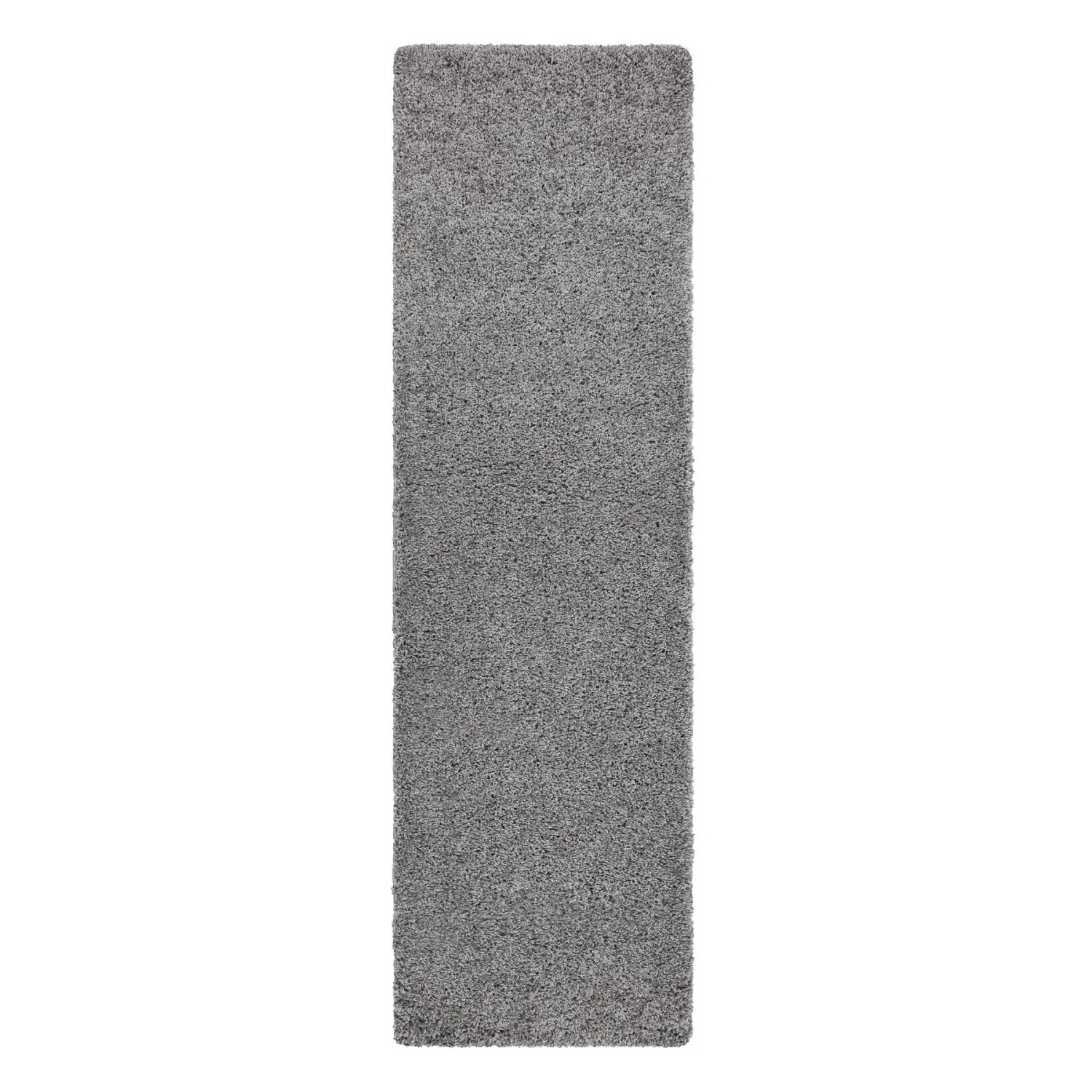 Grauer RugsX Soffi Langflor-Teppich, 70x200cm, aus Polypropylen. Weicher Shaggy-Teppich.