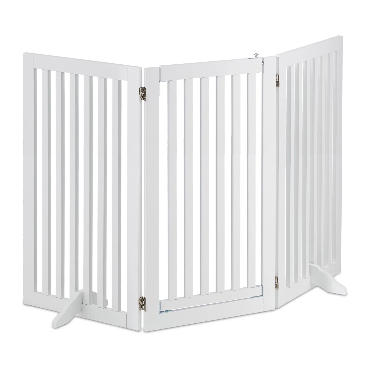 Relaxdays Absperrgitter MDF Weiß mit Tür 92 cm x 154 cm x 30 cm 10,9 kg