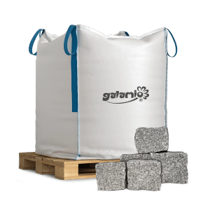 Bigbag Galamio Granitpflaster 15/17 gespalten, Pflastersteine auf Palette.