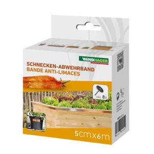 Windhager Schnecken-Abwehrband Kupfer, 5cm x 6m, im Karton. Schutz für Hochbeet und Pflanztöpfe.