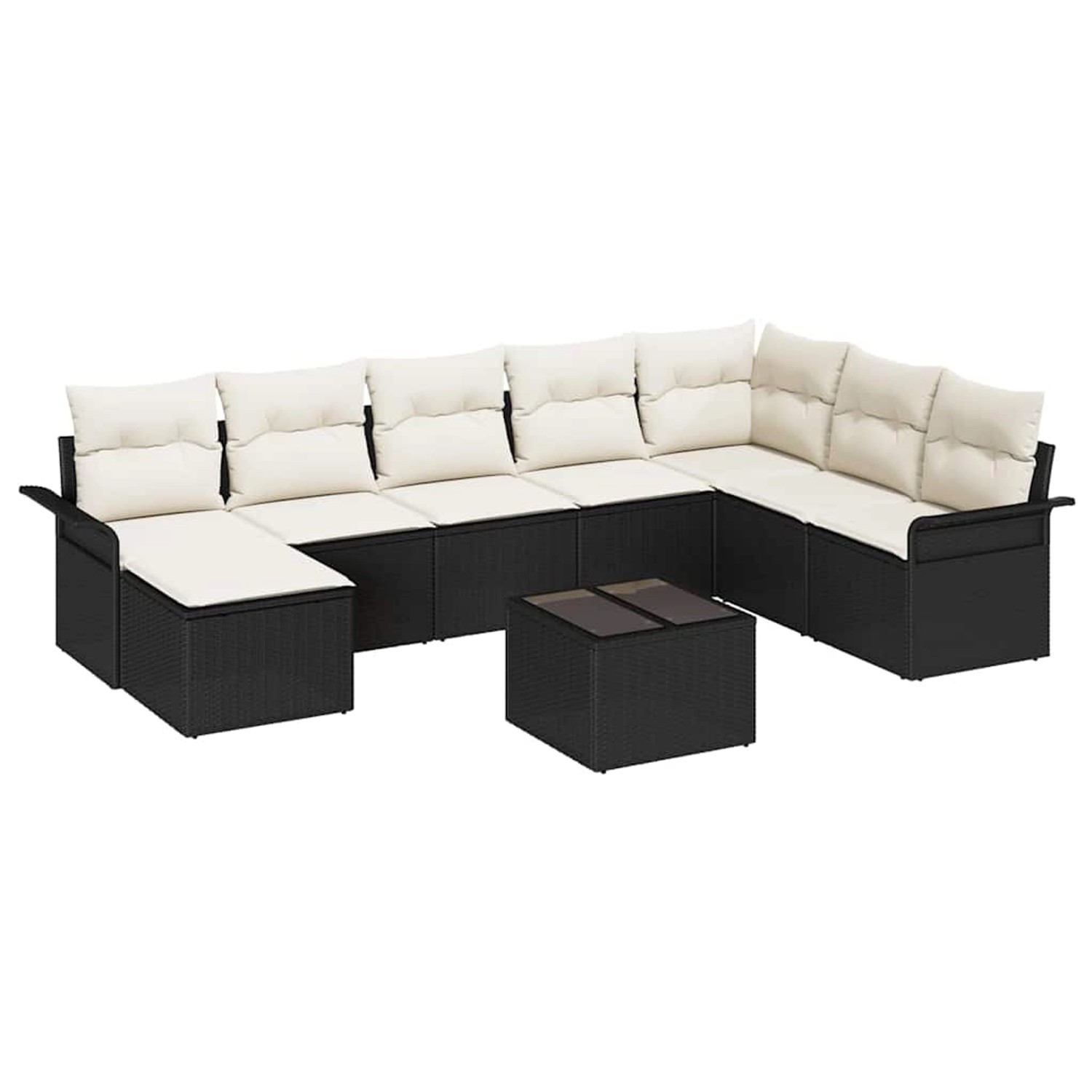 vidaXL Garten-Sofa-Set mit Kissen mit Speicher 9-Tlg Braun Poly Rattan 3354 günstig online kaufen