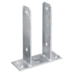 U-förmige Pfostenlasche zum Aufschrauben, 200x71x60 mm, feuerverzinkt, für 70 mm Pfosten.