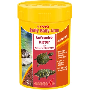 Sera Raffy Baby-Gran Nature Aufzuchtfutter für Reptilien und Wasserschildkröten, 100ml Dose.