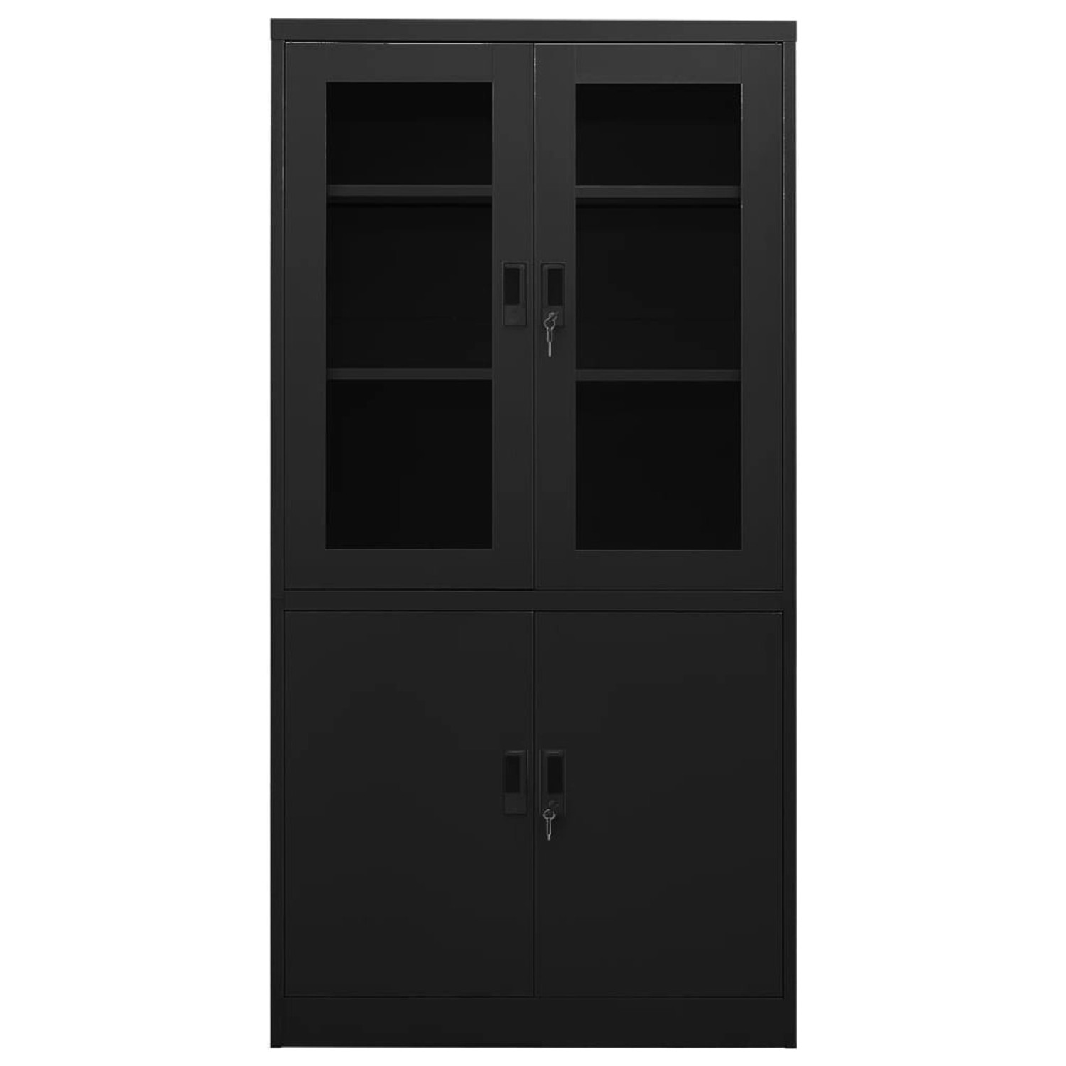 vidaXL Aktenschrank Büroschrank Schwarz 90x40x180 cm Stahl günstig online kaufen