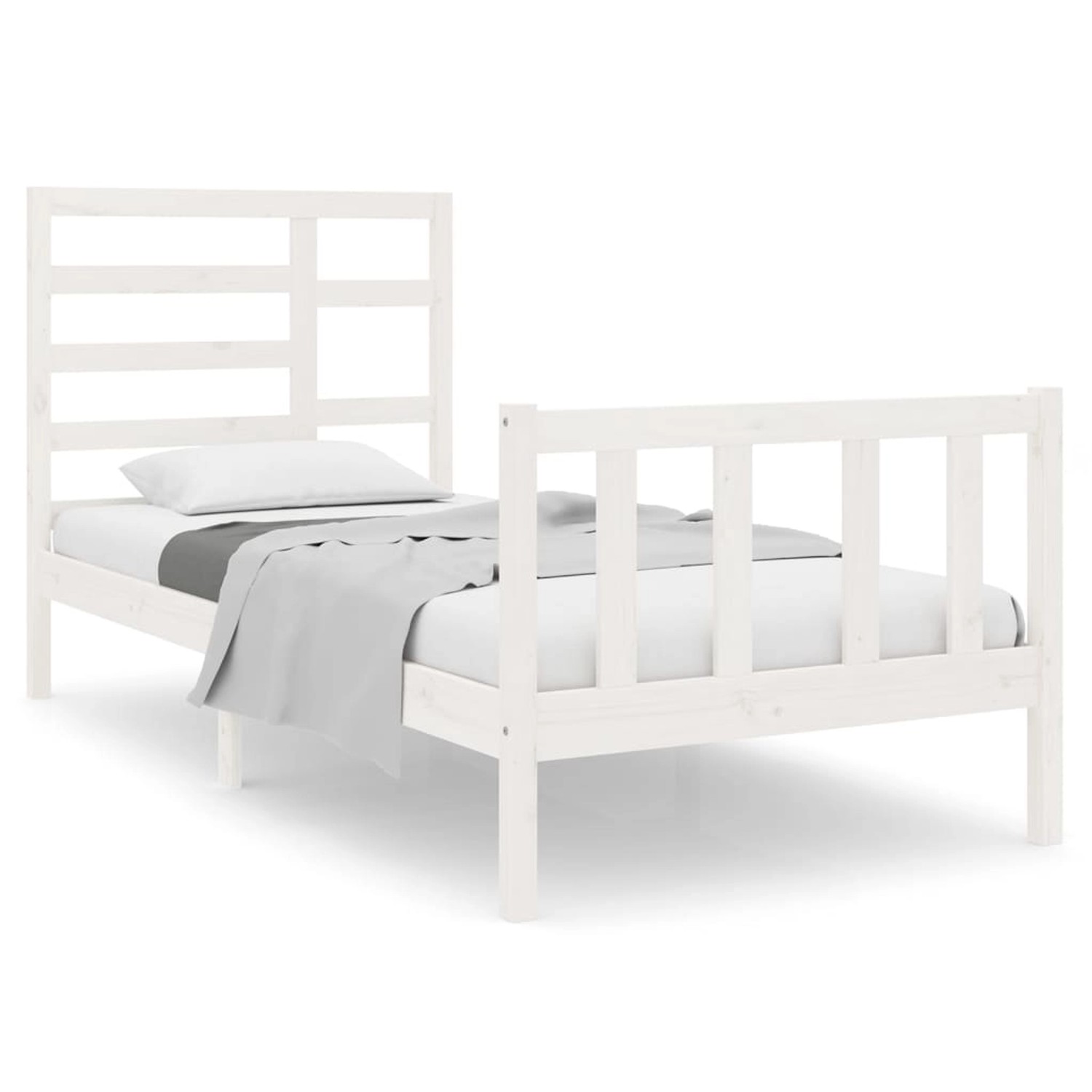 Vidaxl Massivholzbett Weiß 90x190 Cm 3ft Single günstig online kaufen