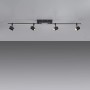 Schwarze Paul Neuhaus LED-Deckenleuchte Barik mit 4 schwenkbaren Spots und LED-Leiste.