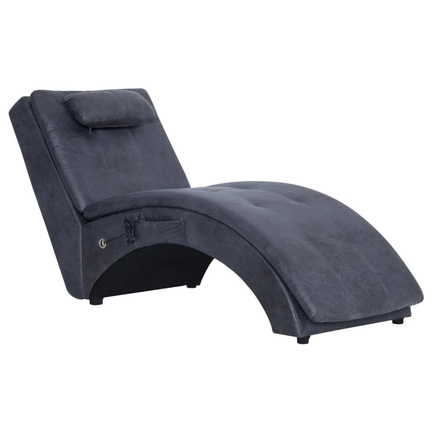 vidaXL Massage Chaiselongue mit Kissen Grau Wildleder-Optik günstig online kaufen