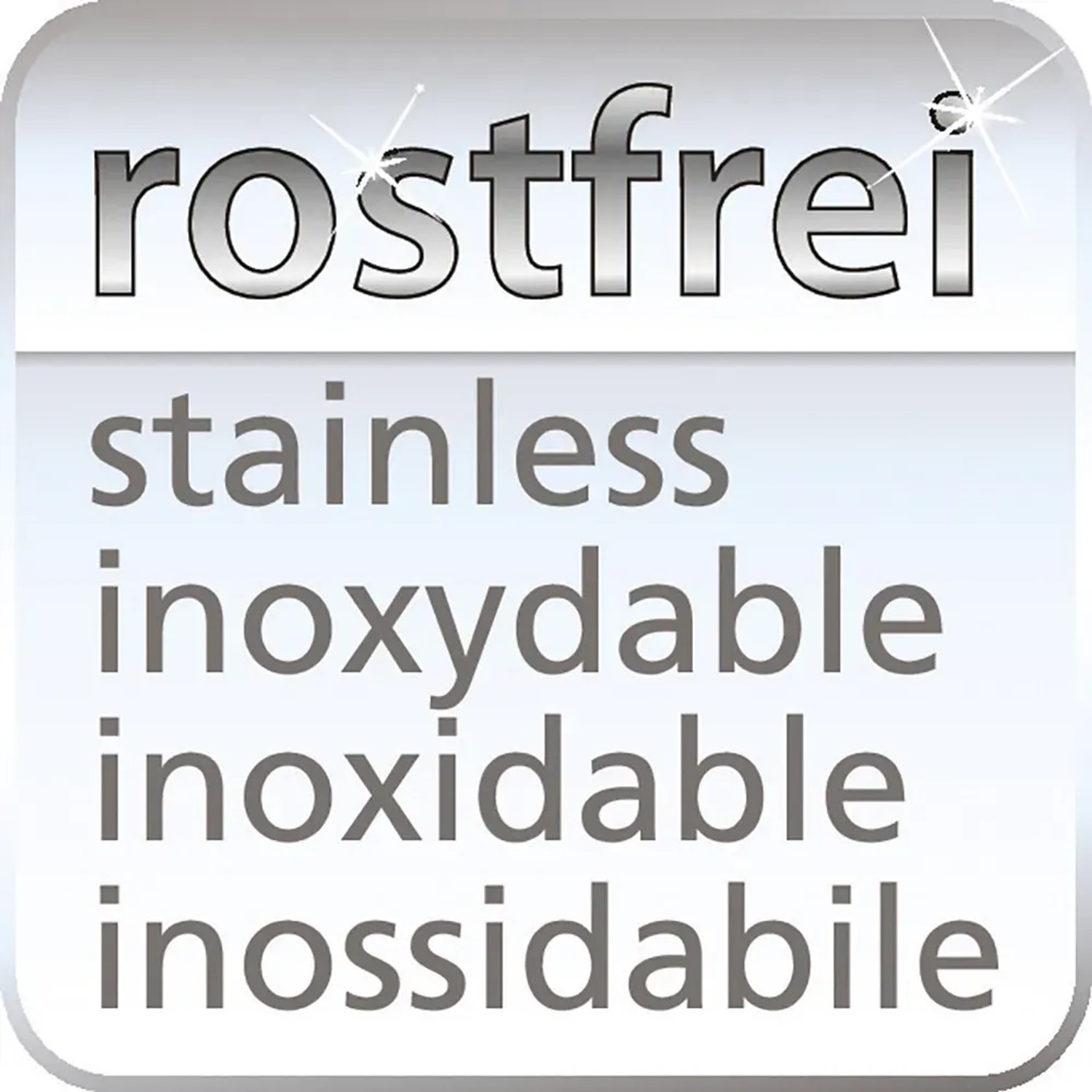 Symbol: Rostfrei-Garantie für Schöner Wohnen Duschvorhangstange.