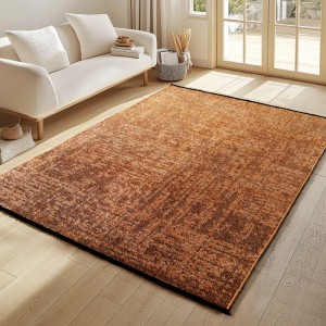 Ayyildiz Kurzflorteppich Space 1900 in Kupfer, 160x230 cm. Moderner Teppich mit abstraktem Muster.