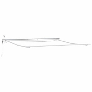 vidaXL Markisenrahmen mit LED-Lichtleisten Weiß 450 x 350 cm Aluminium 313226