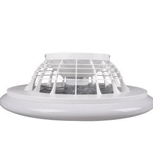 Weiße LED-Deckenleuchte Stralsund mit Ventilator, Ø 50 cm. Deckenventilator mit Beleuchtung.