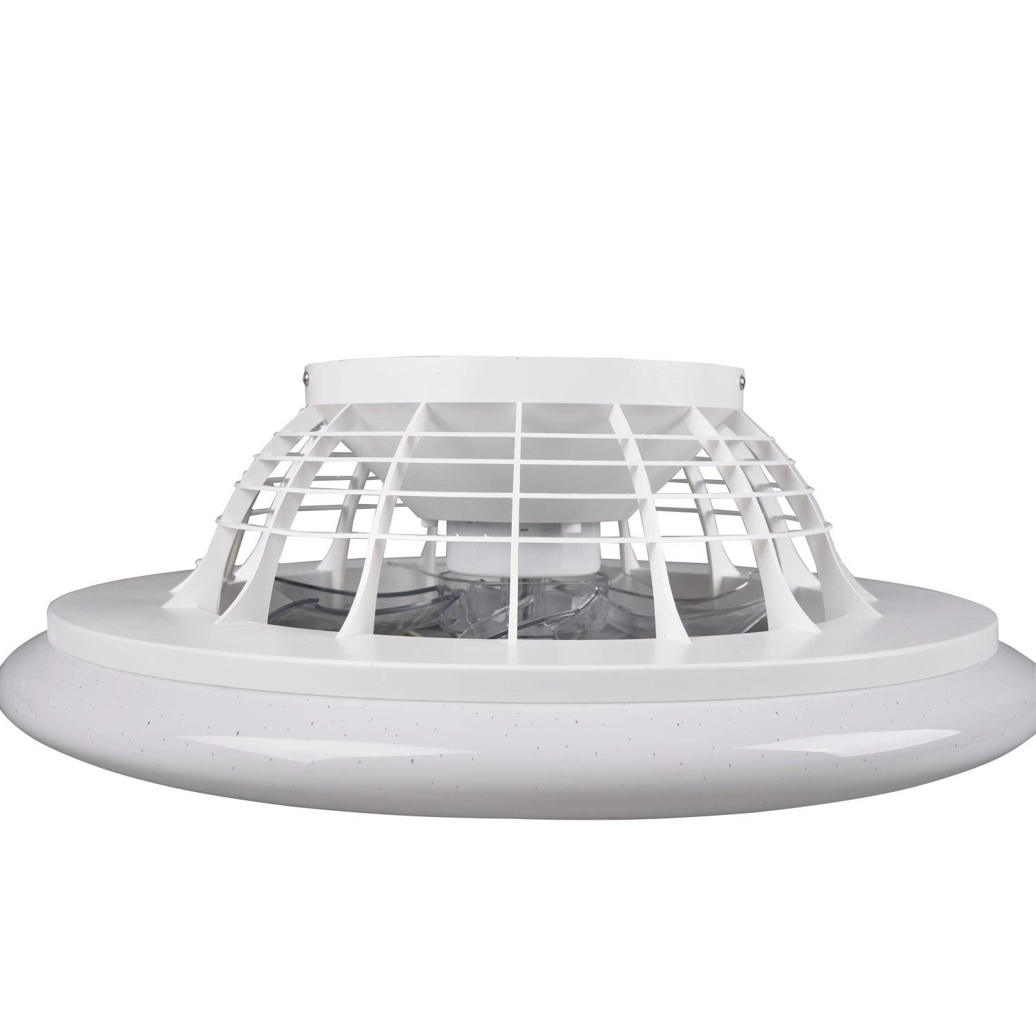 Weiße LED-Deckenleuchte Stralsund mit Ventilator, Ø 50 cm. Deckenventilator mit Beleuchtung.