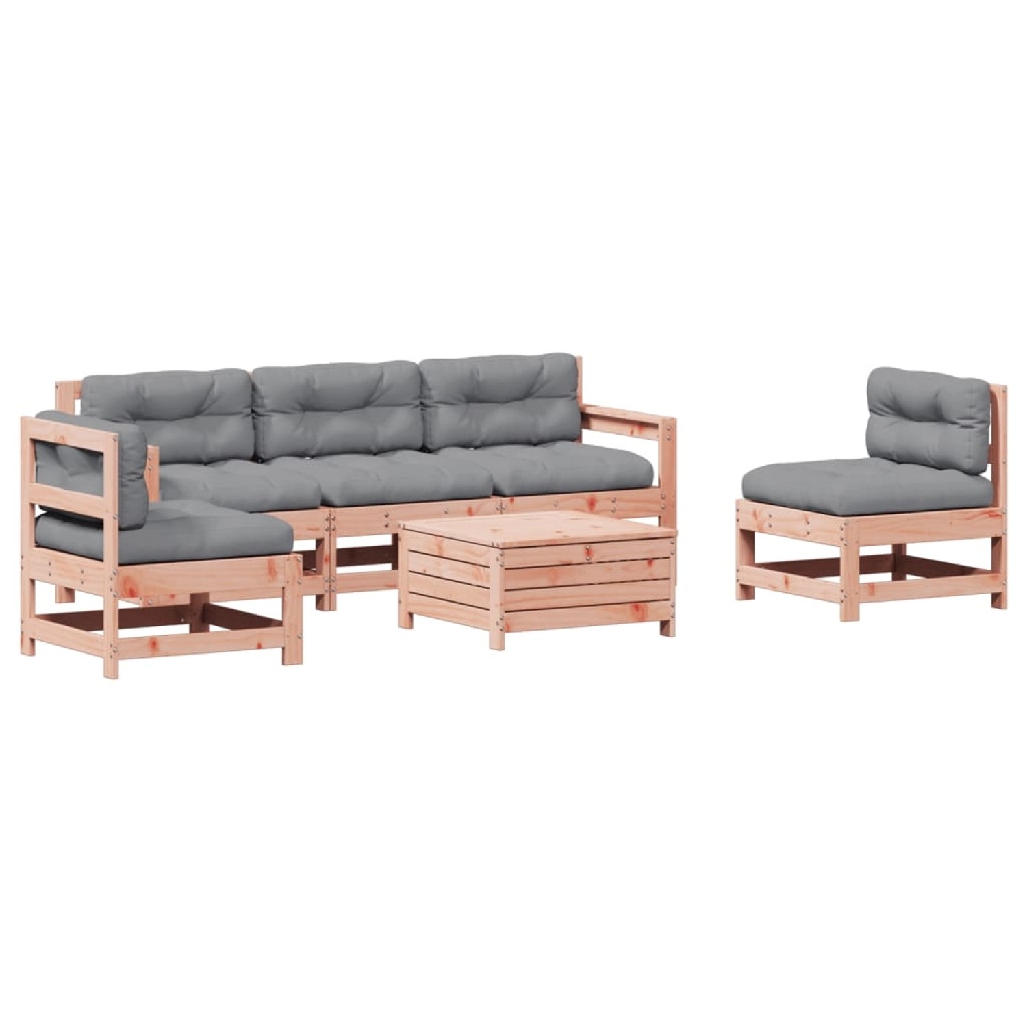 vidaXL 6-Tlg Garten-Lounge-Set mit Kissen Massivholz Douglasie 3250734 günstig online kaufen