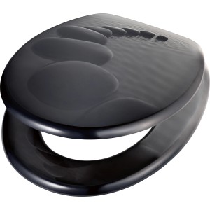 Grauer baliv WC-Sitz Comala II mit Absenkautomatik und Steinmotiv.