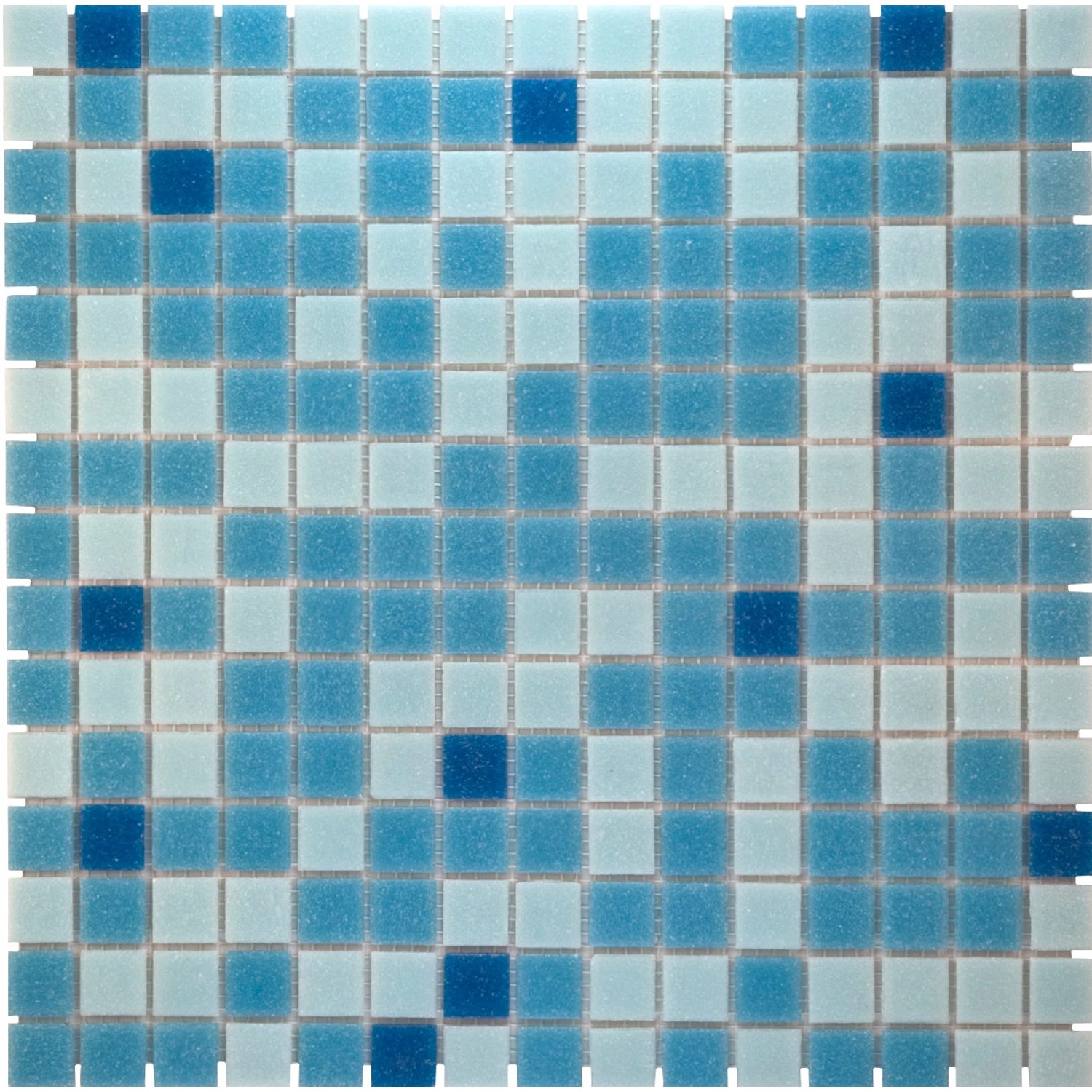 Mosaikmatte Glas Blau Mix Light 33 cm x 33 cm