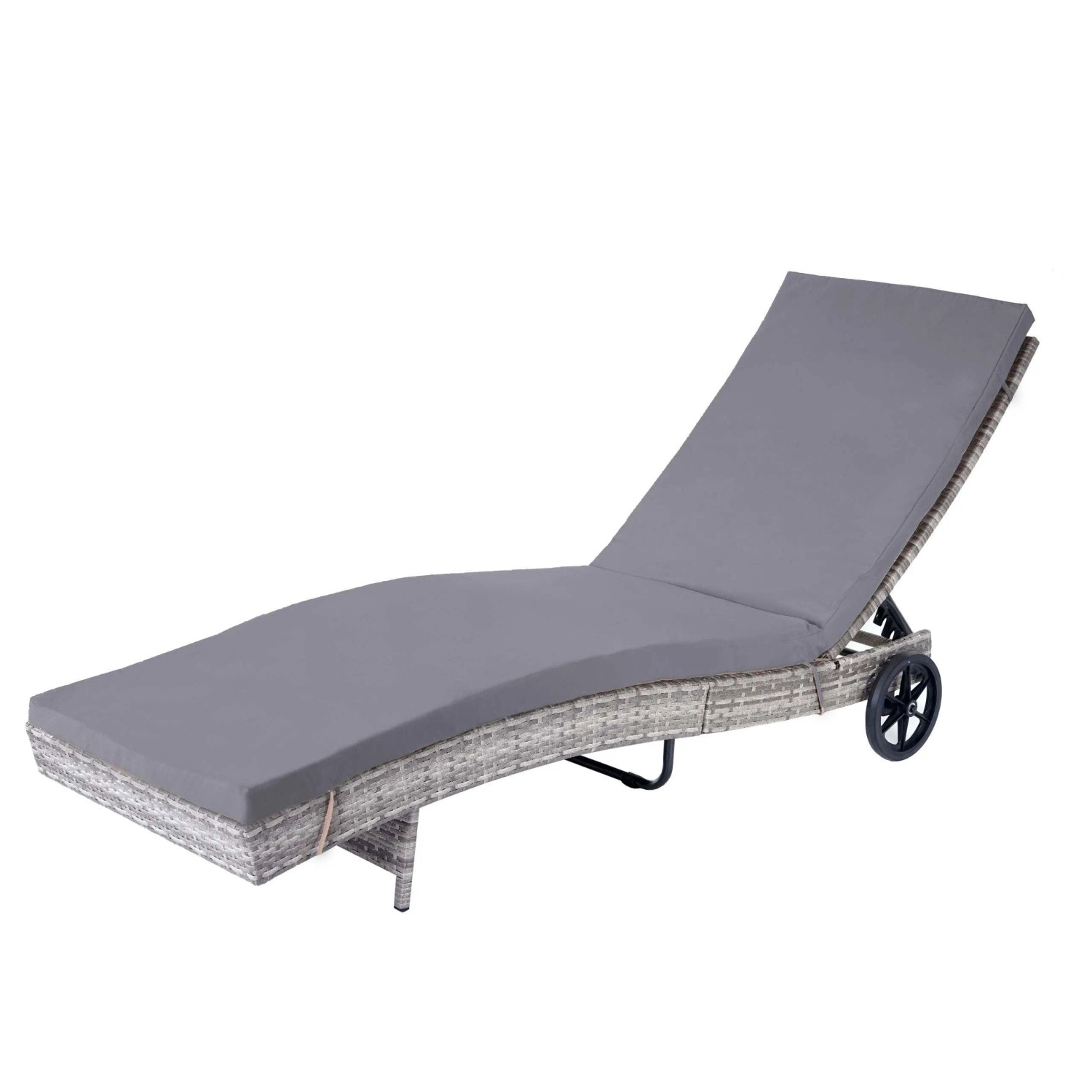 MCW Sonnenliege D80 Grau Kissen Dunkelgrau