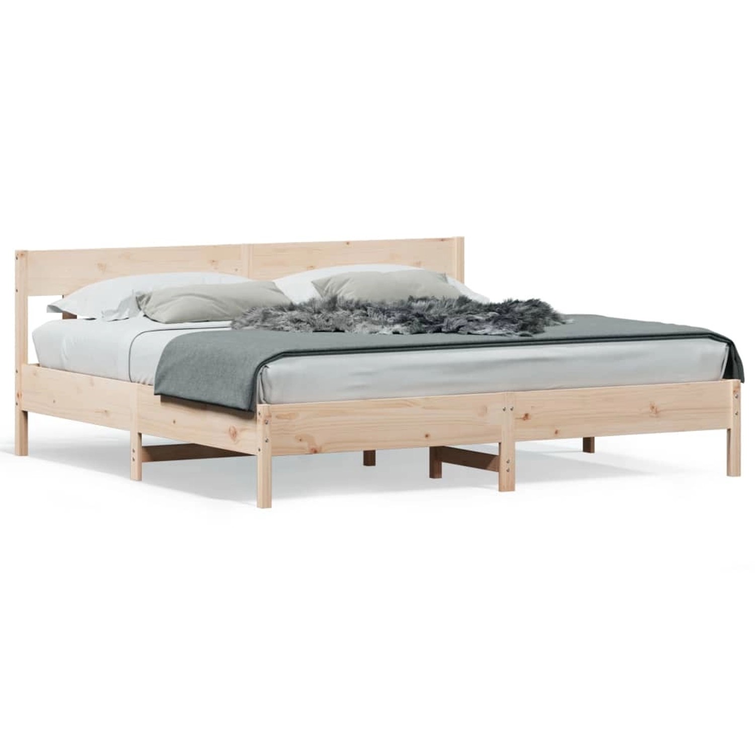 vidaXL Massivholzbett ohne Matratze 200x200 cm Kiefer 3216200 günstig online kaufen