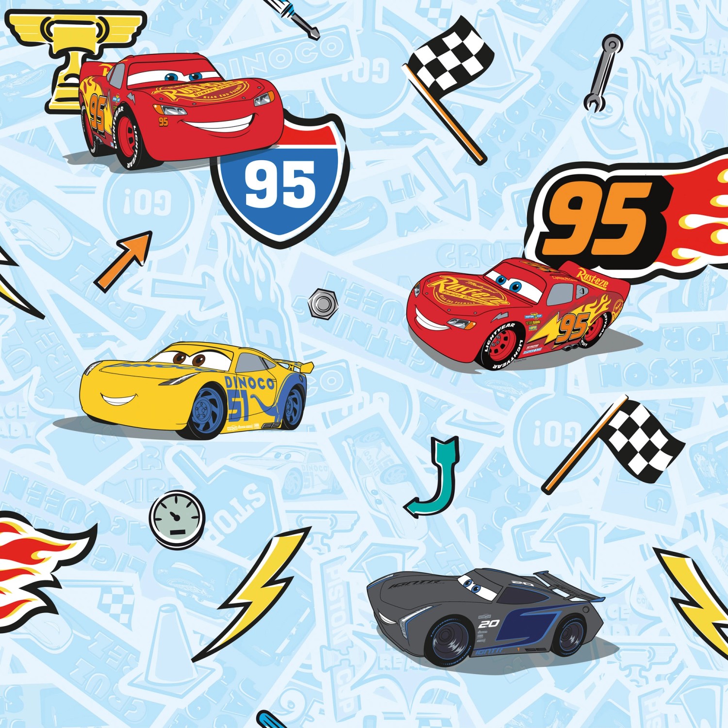 Komar Fototapete Vlies Cars Lets Race  53 x 10,05 cm