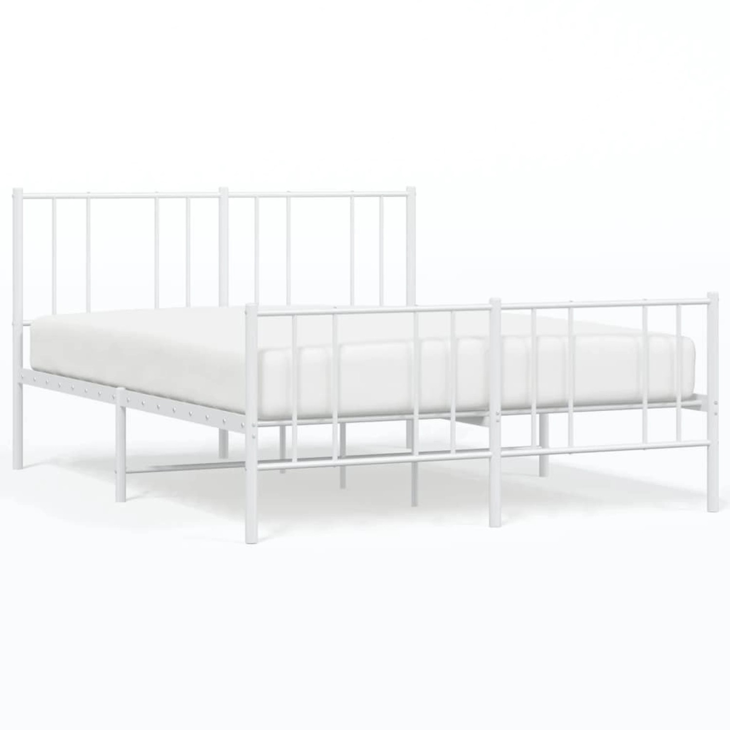 vidaXL Bettgestell mit Kopf- und Fußteil Metall Weiß 120x190 cm 352544 günstig online kaufen