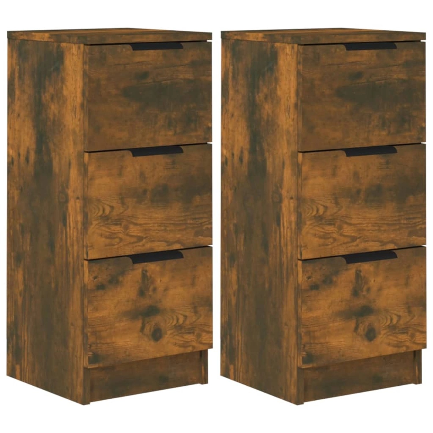 vidaXL Sideboards 2 Stk Räuchereiche 30x30x70 cm Holzwerkstoff 817013 günstig online kaufen