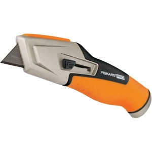 Fiskars Universalmesser CarbonMax™ mit einziehbarer Klinge, orange-schwarz.
