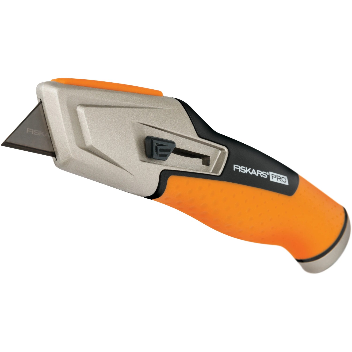 Fiskars Universalmesser CarbonMax™ mit einziehbarer Klinge, orange-schwarz.