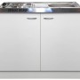 Flex-Well Miniküche Wito, 100 cm, Weiß, mit Spüle und 2-Platten-Kochfeld.
