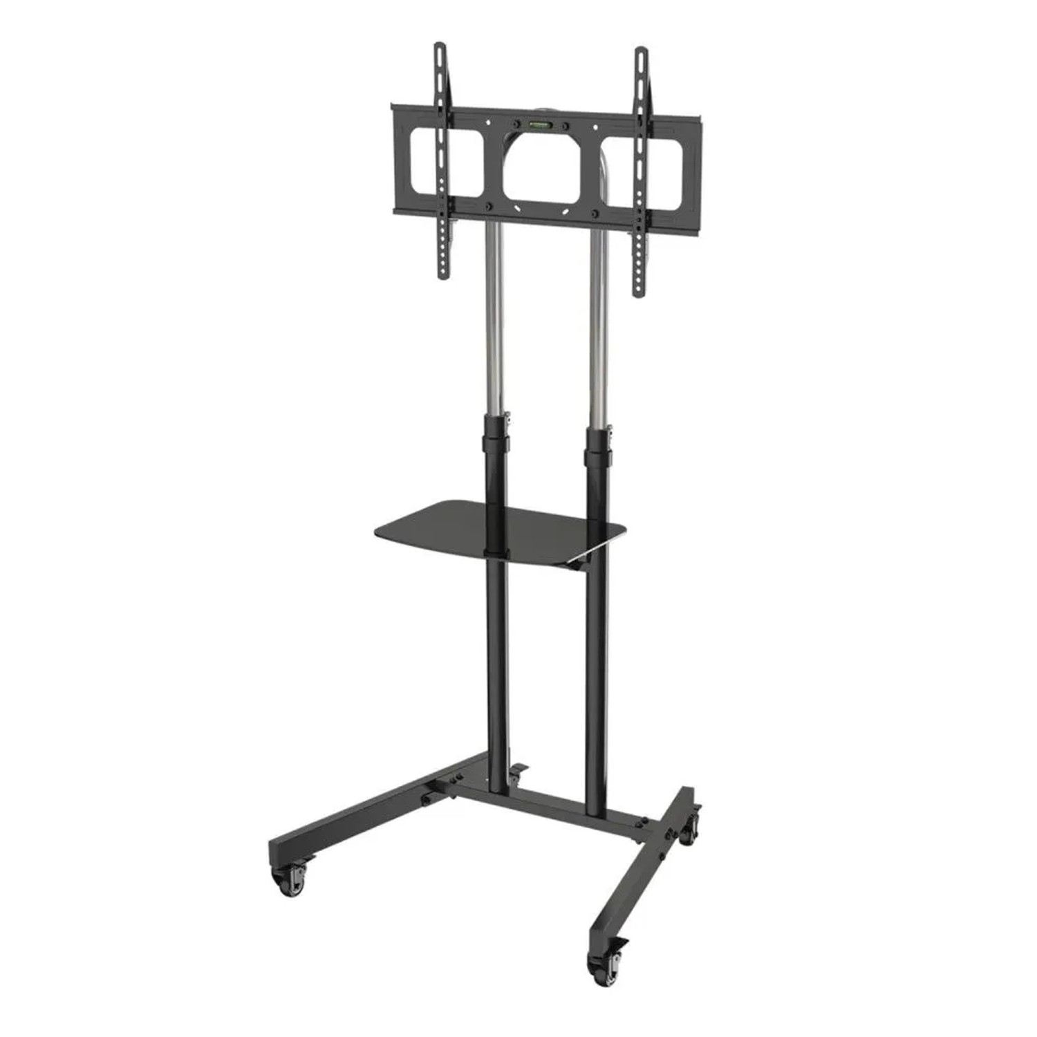 Svita Nonsan Höhenverstellbarer TV-Ständer TV-Rollwagen Fernsehständer Feststellbare Rollen Ablagefläche Schwarz
