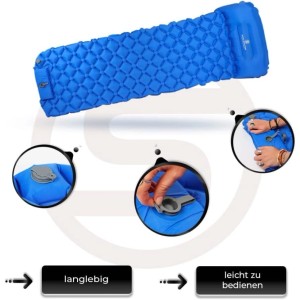 Sportisfaction Isomatte Selbstaufblasend 600g Ultraleicht Campingmatte 190x58x5cm
