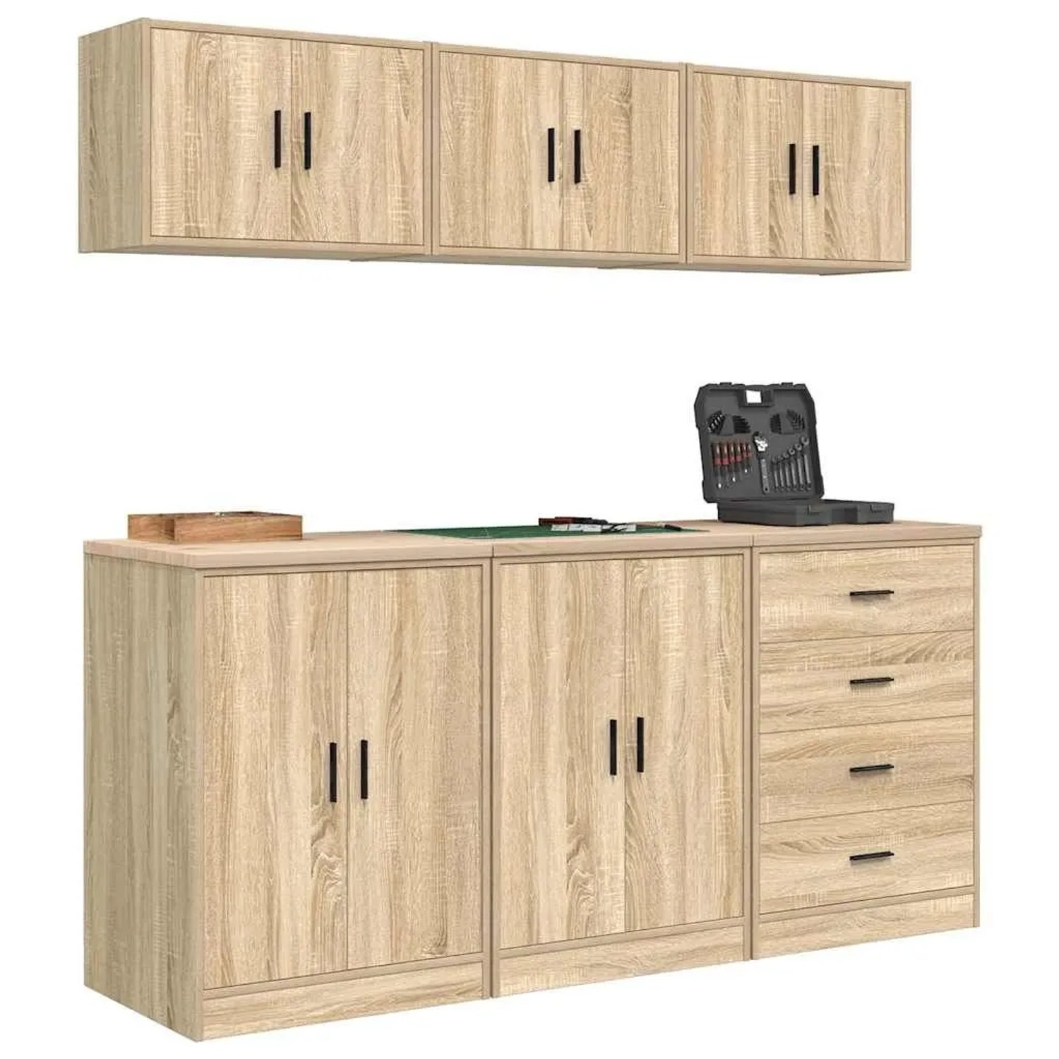 vidaXL Garagenschränke 6 Stk Sonoma-Eiche Holzwerkstoff 3328343_4