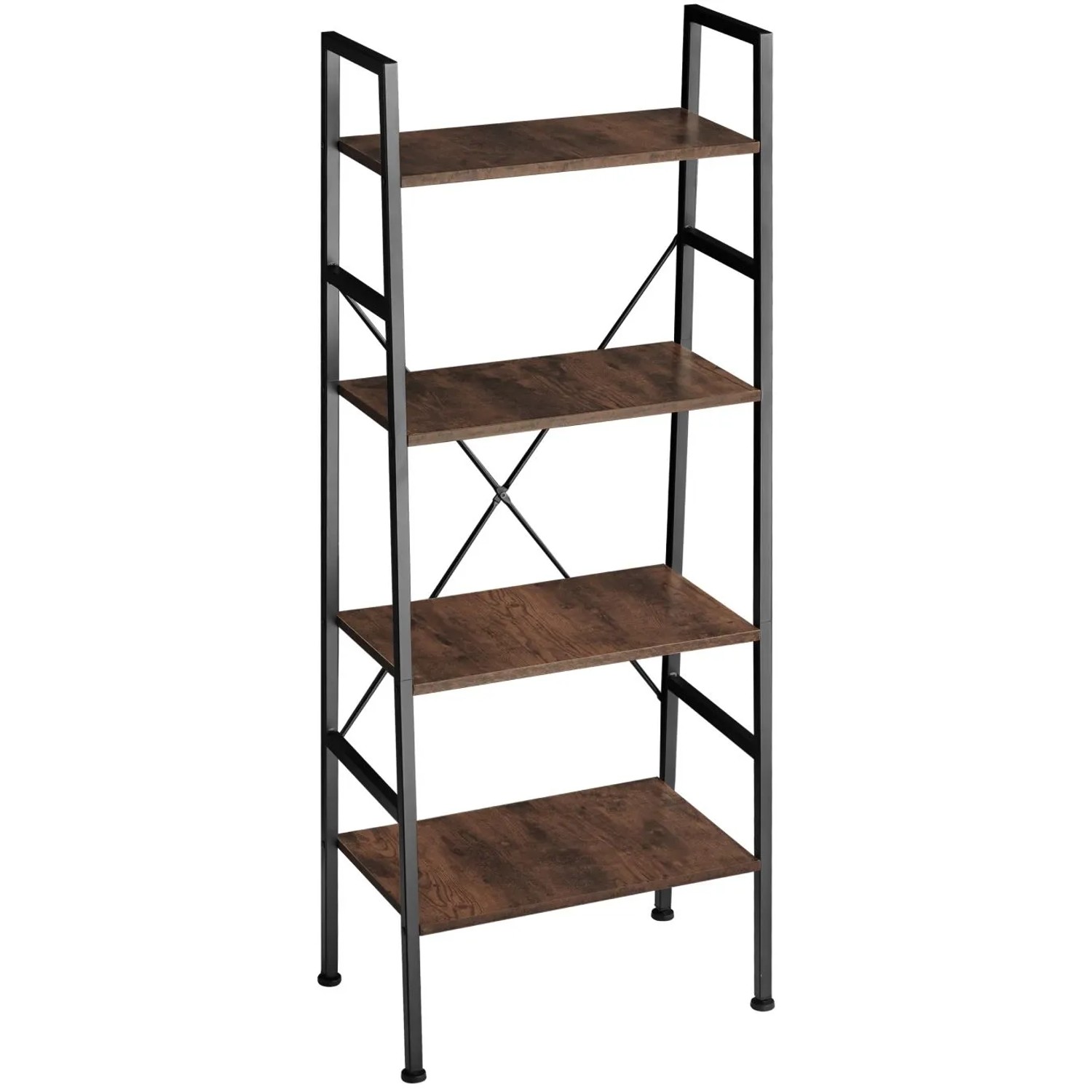 Tectake Leiterregal Newcastle Industrial Style Holz und Stahl  57 50 x 35 50 x 139 cm Industrial Holz Dunkel  Rustikal