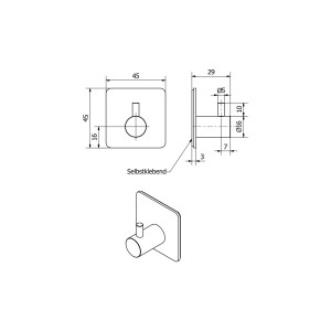 SOTECH Selbstklebender Garderobenhaken PANDORA Mit Einzelhaken
