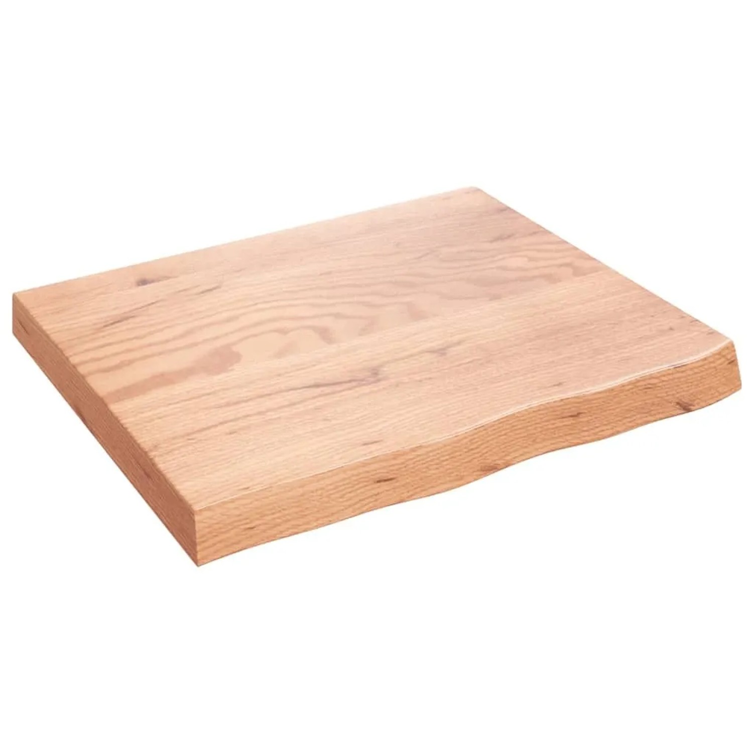 vidaXL Tischplatte Hellbraun 60x50x2-6 cm Massivholz Eiche Behandelt 3156349
