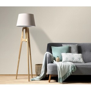 Wohnraum mit Erismann Vliestapete Secret Garden Linen Serenity Taupe hell an der Wand.