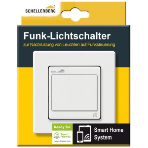 Funk-Lichtschalter Unterputz in Weiß von Schellenberg für die Hausfunksteuerung.