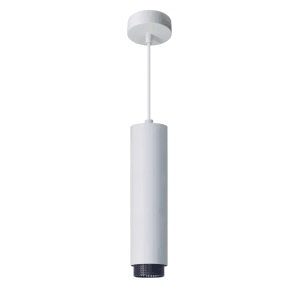Moderne LUXULA Hängelampe in Zylinderform, weiß mit schwarzem Ring, max. 35W, für Lampen & Leuchten.